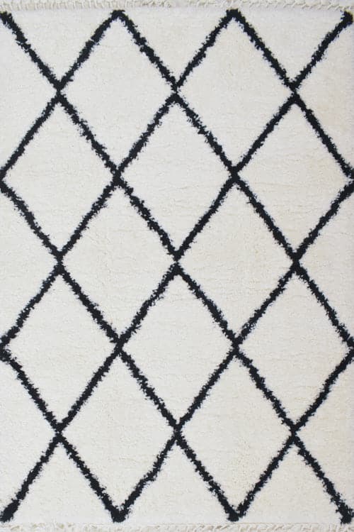 שטיח ברבר אריגה לבן שחור