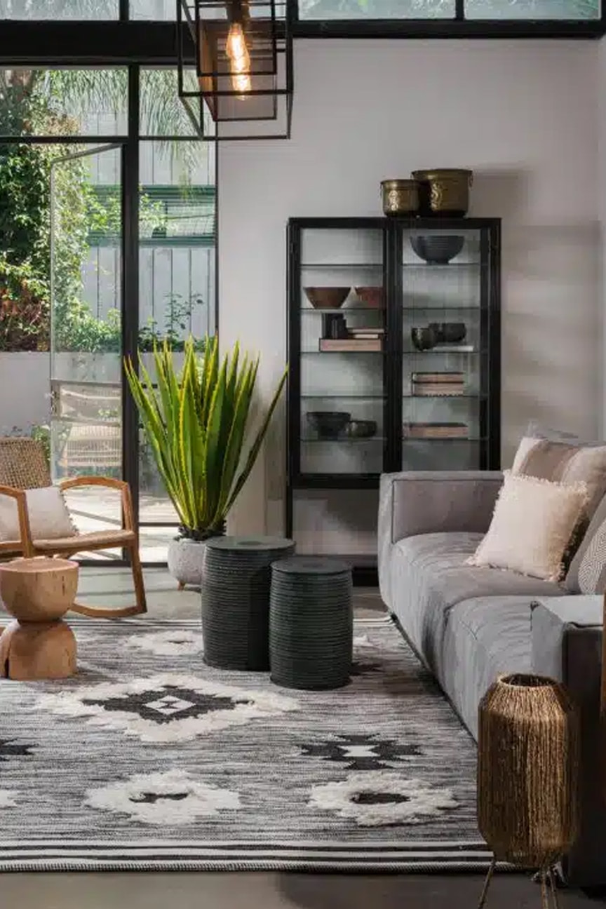 שטיח סקנדינבי 2244 | שטיח נורדי לסלון שחור לבן