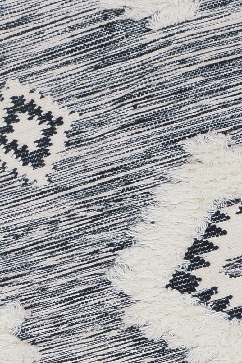 שטיח סקנדינבי עגול 2243 שחור לבן