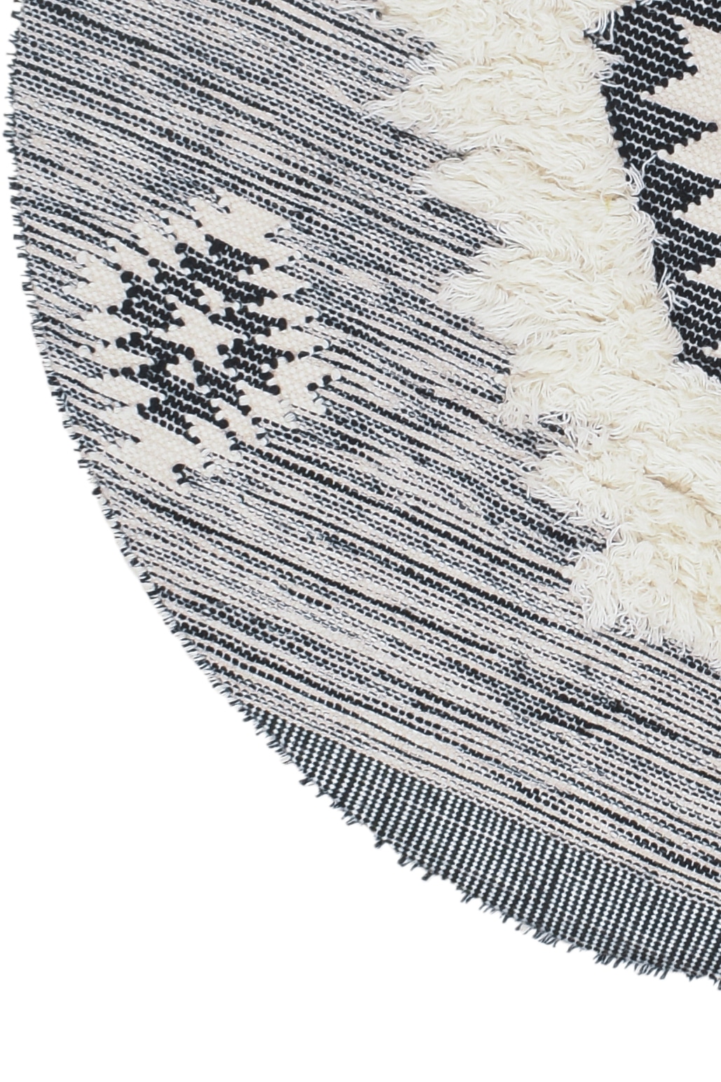 שטיח סקנדינבי עגול 2245 שחור לבן