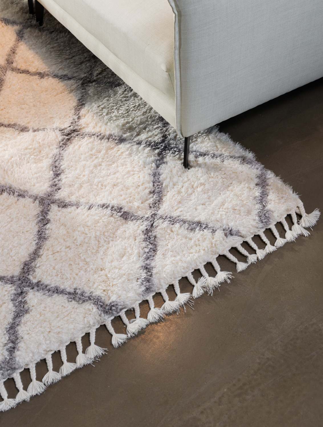 שטיח ברבר אריגה לבן אפור