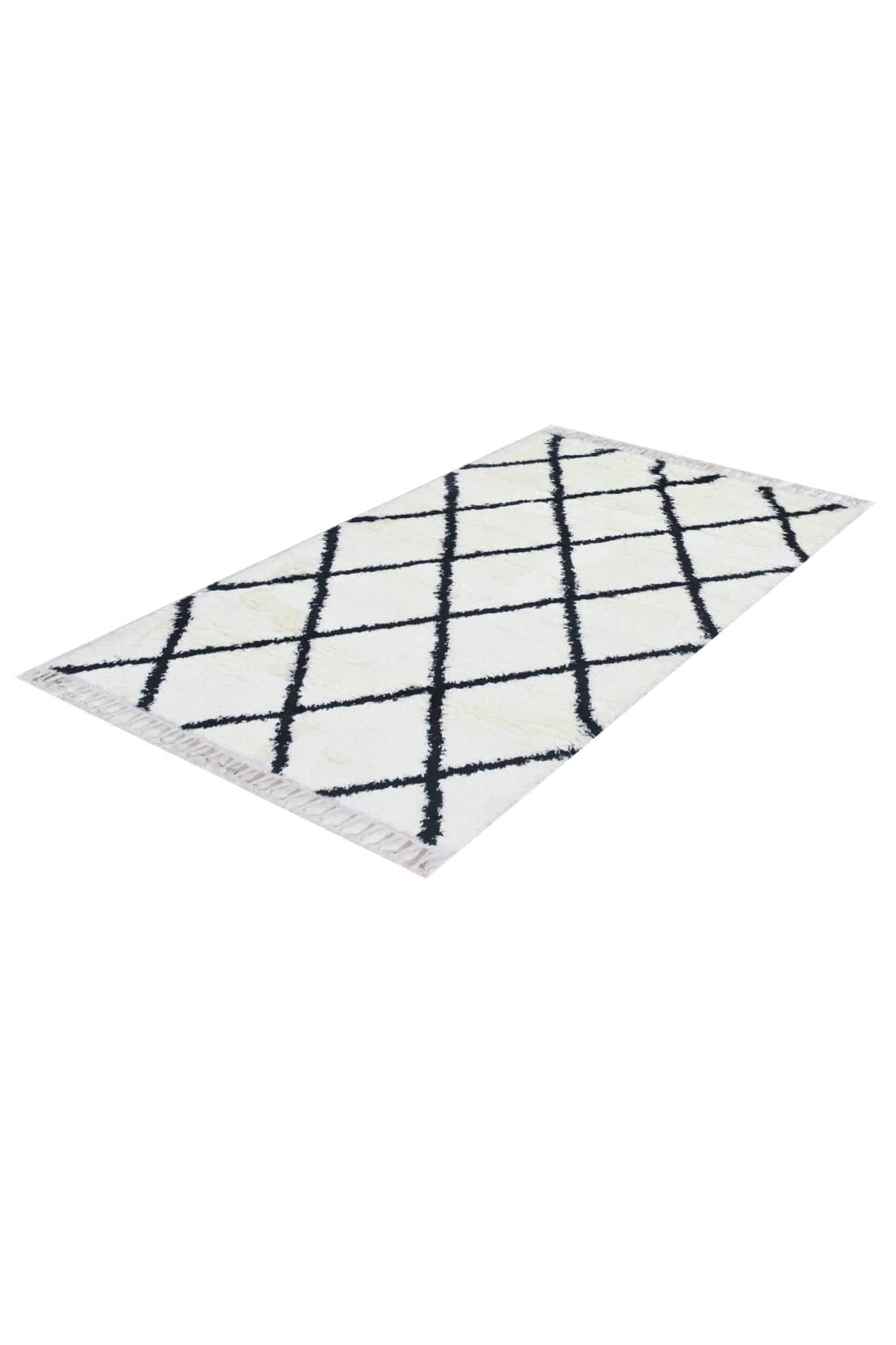 שטיח ברבר אריגה לבן שחור
