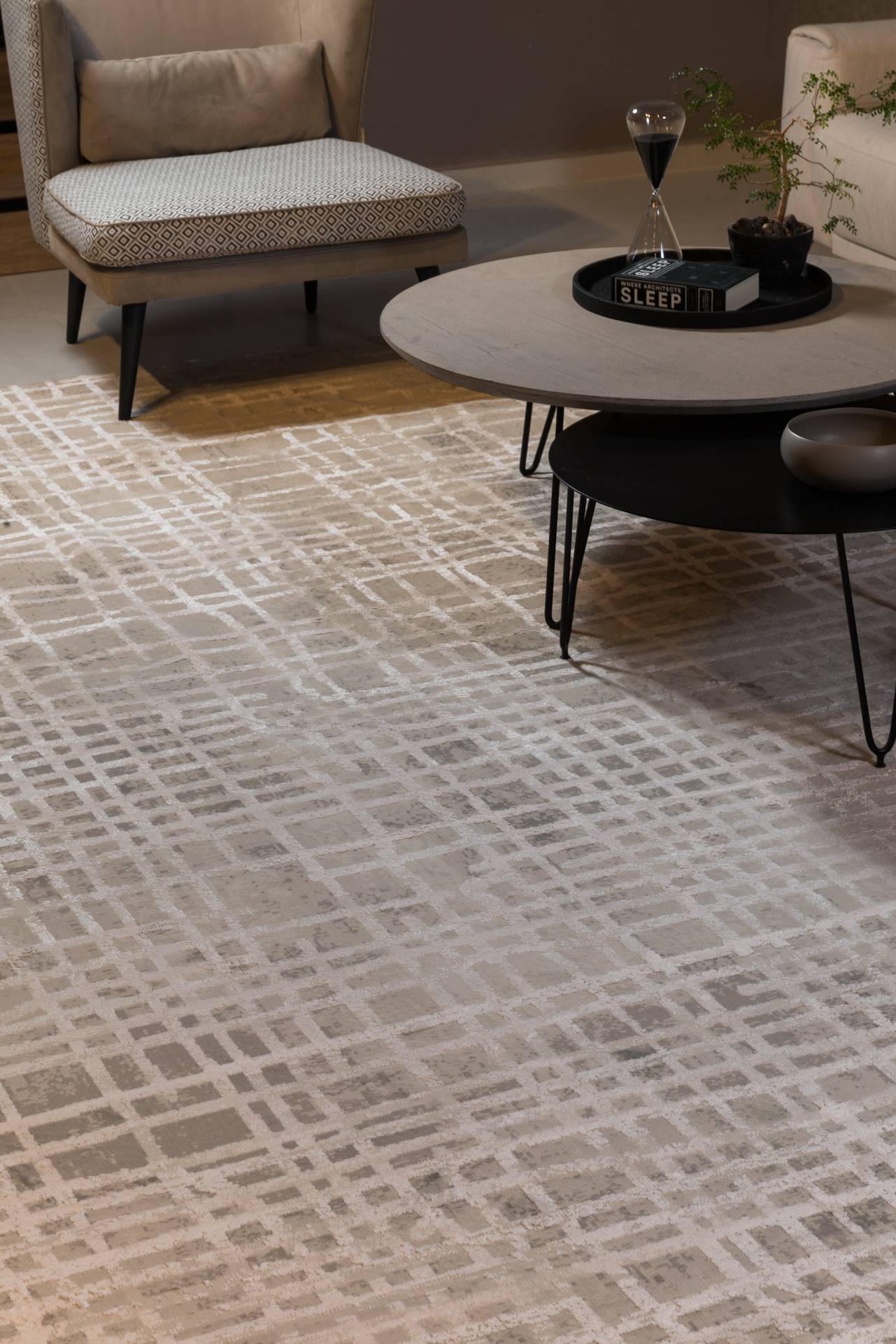 שטיח סטורי B053A קרם | שטיח מודרני לסלון