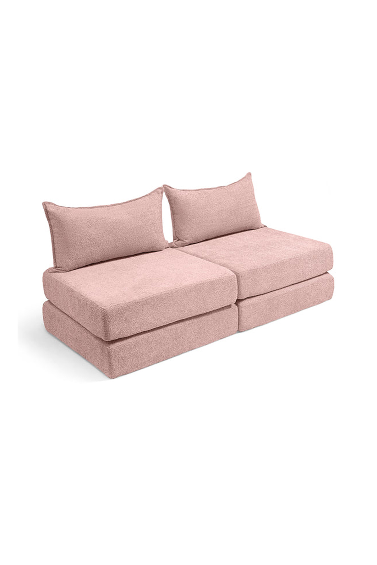 צ'יל זוגי מבד בוקלה – ספת לאונג' מודולרית ורוד עתיק