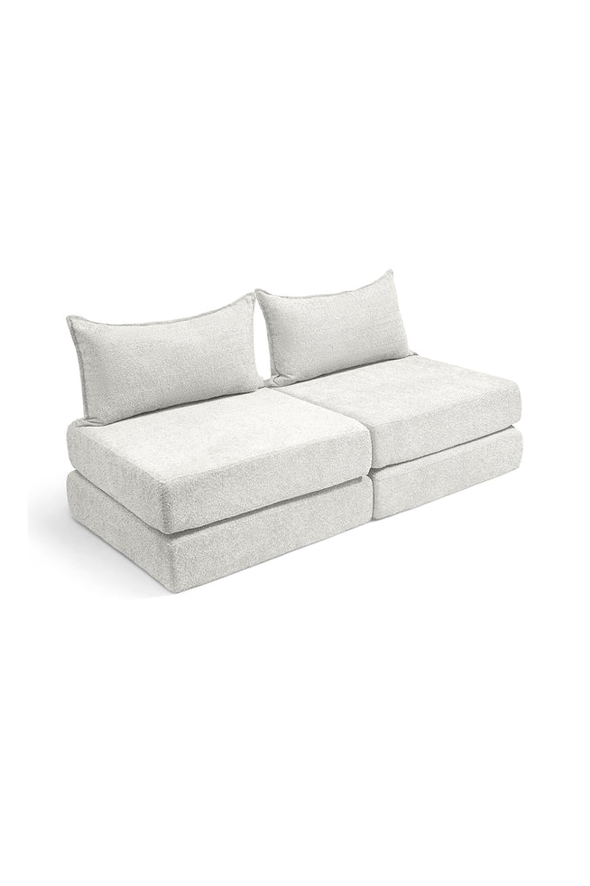 צ'יל זוגי מבד בוקלה – ספת לאונג' מודולרית לבן