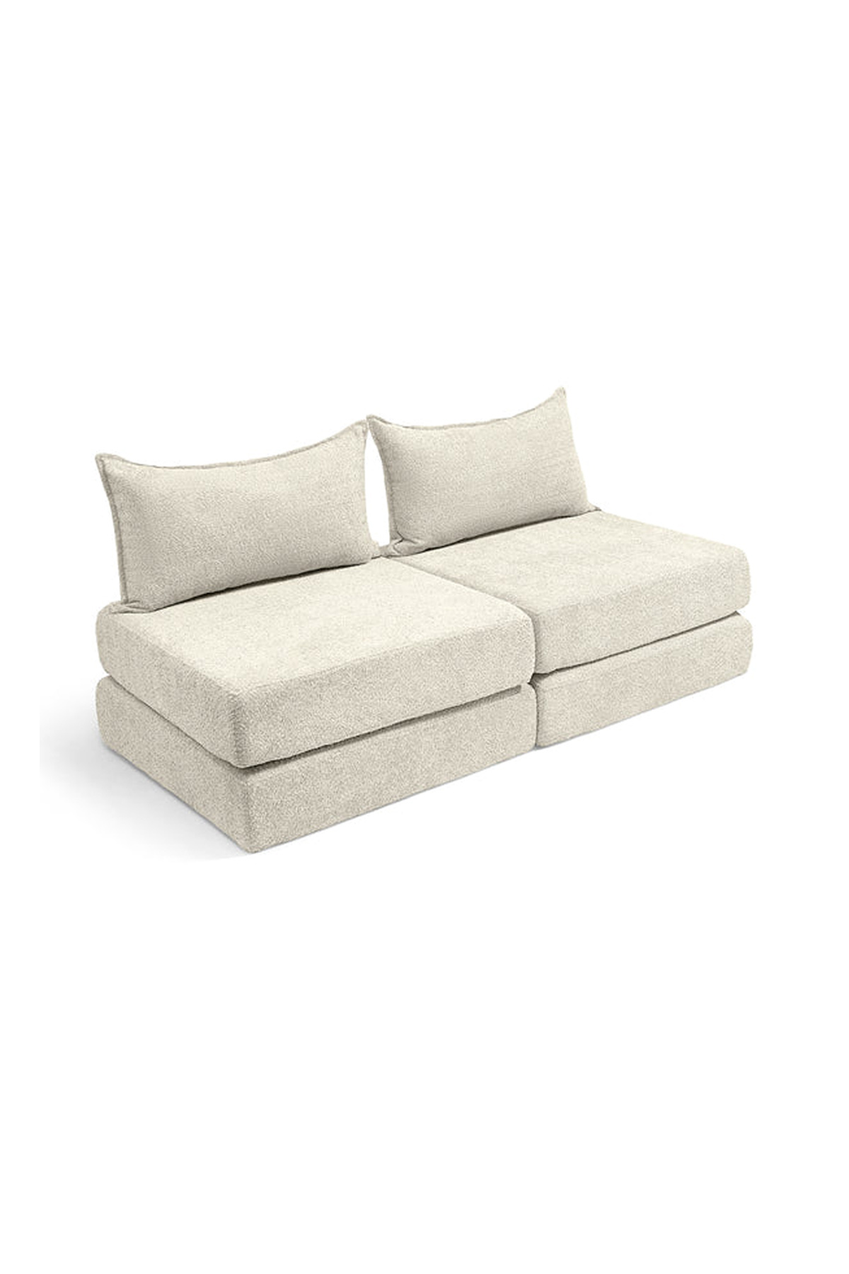 צ'יל זוגי מבד בוקלה – ספת לאונג' מודולרית שמנת