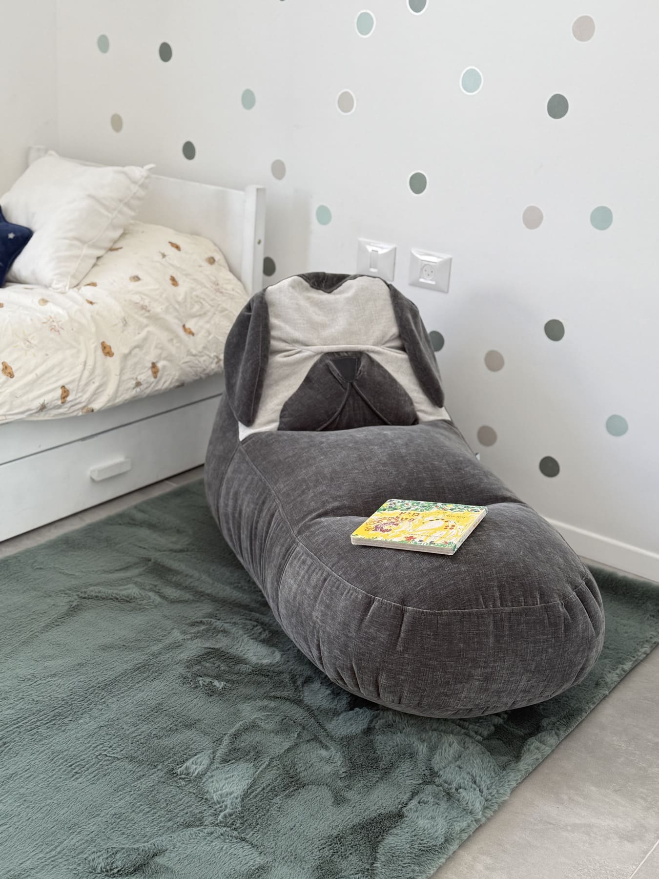 פוף שזלונג לילדים בצורה של חיות מבד קטיפה או פרווה – כלב