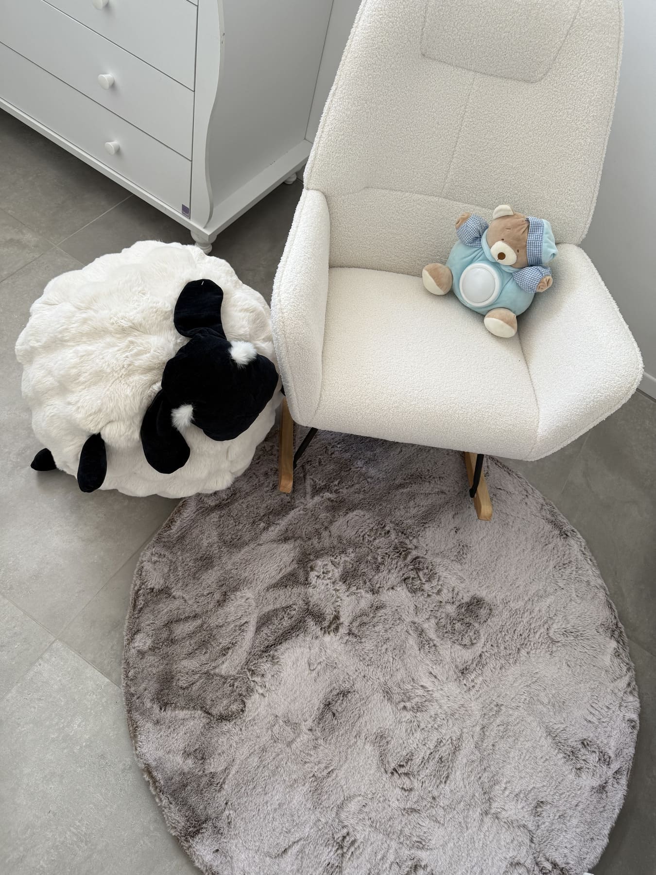 שטיח שאגי מויו MO03-07 פנינה בז' עגול