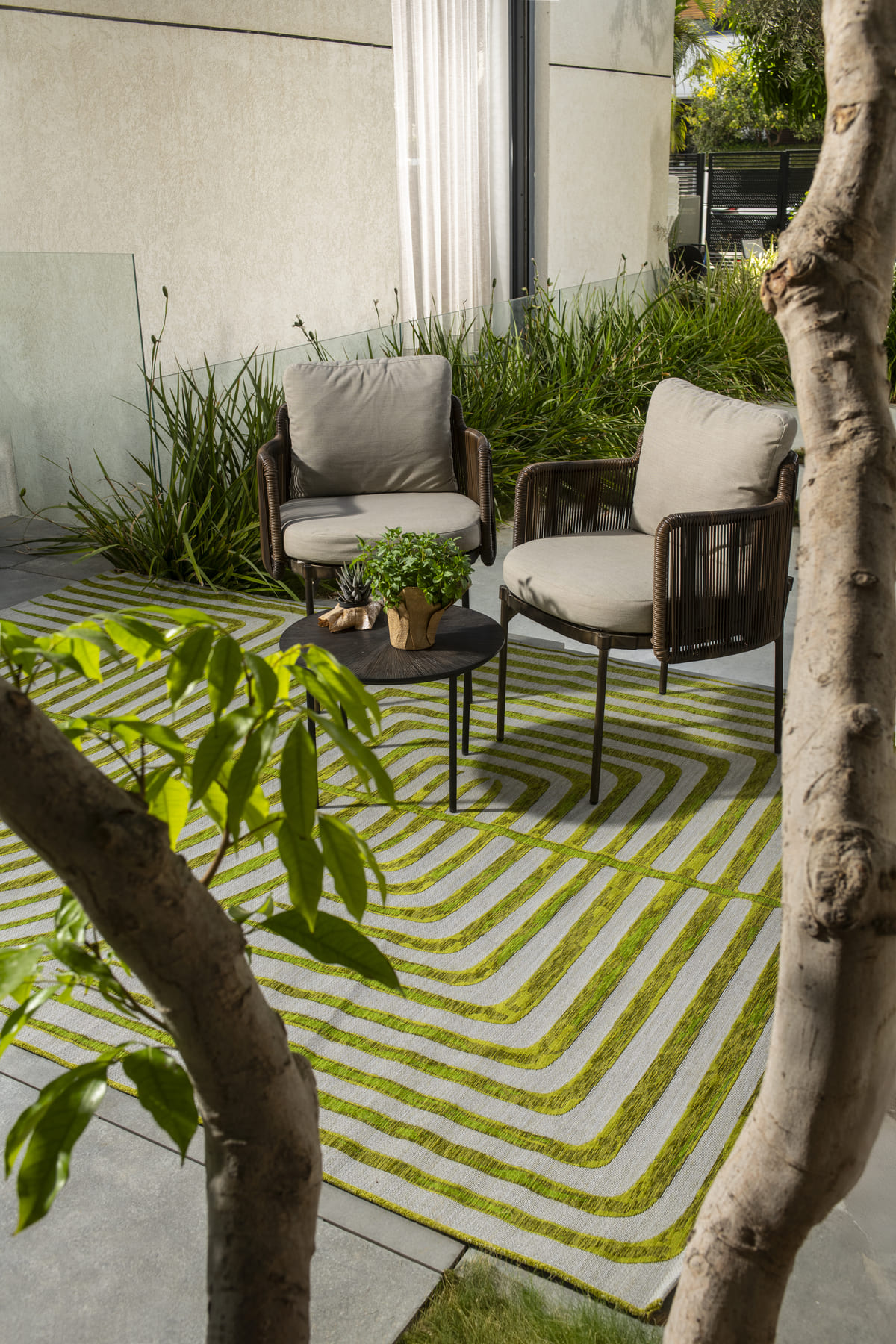 שטיח קריסטל אאוטדור HERBACH אפור ירוק